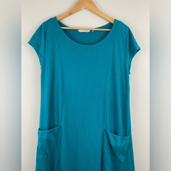 Soft Surroundings Short Sleeve Fleur Midi Dress in Peacock Green Size small - Picture 5 of 9